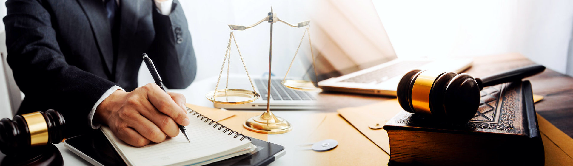 lawyer writing notes